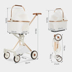Pet Trolleys for Travelling 4 Wheels Foldable Dog Stroller Travel Bag Cat Cart Carrier Detachable Pet Puppy Stroller