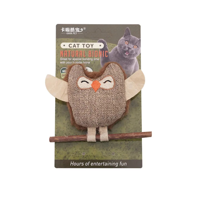 Catnip & Silvervine Feather Chew Toy — Dental Cleaning & Boredom Relief Toy for Cats