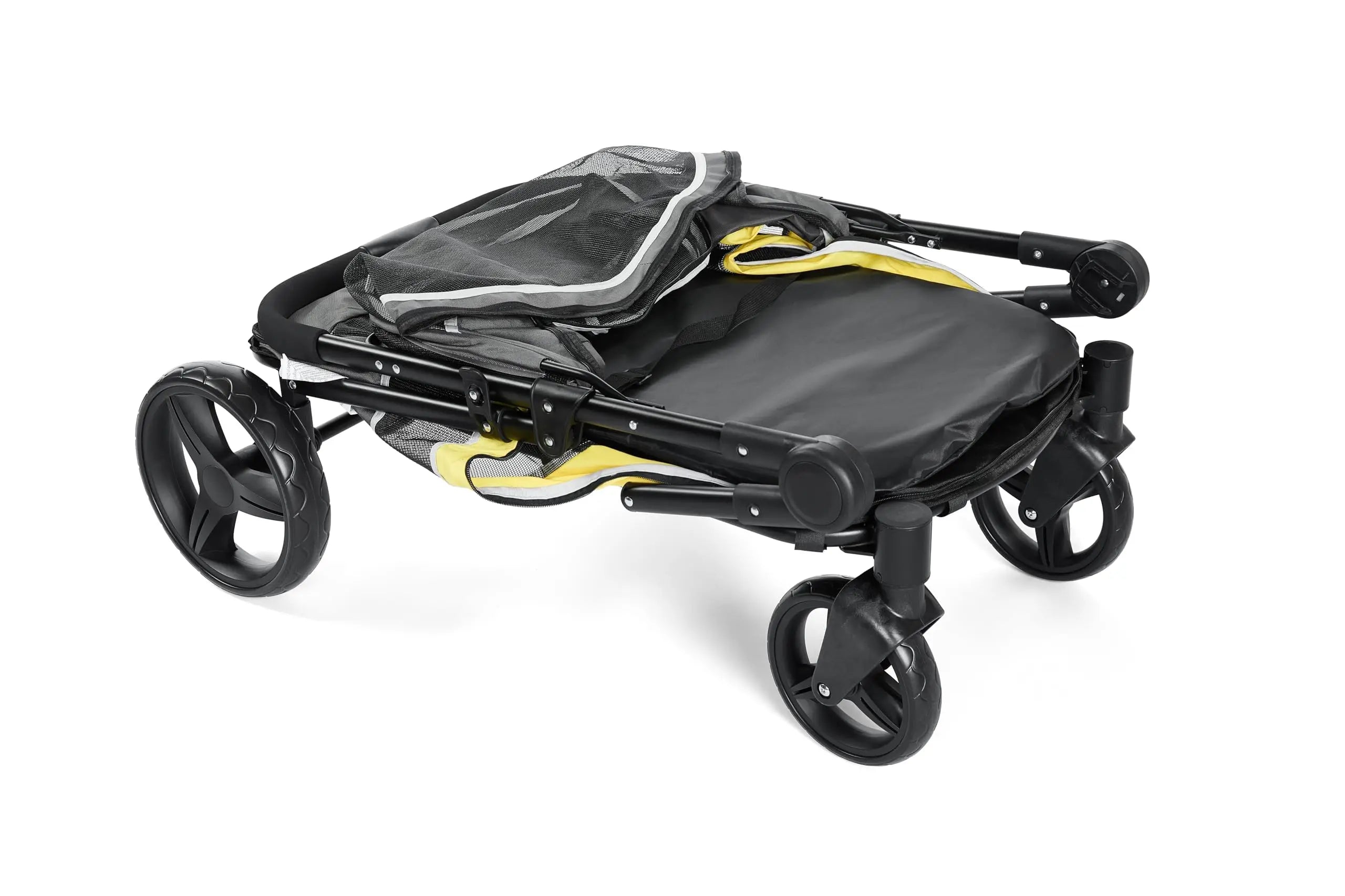 Dog Stroller for Large and Medium Dogs, Easy-Fold Dual Entry Pet Wagon with One-Foot Brake, All-Terrain Cart with Air Mesh