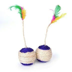 Sisal Feather Scratching Ball Cat Toy — Interactive Training & Play Toy for Kittens