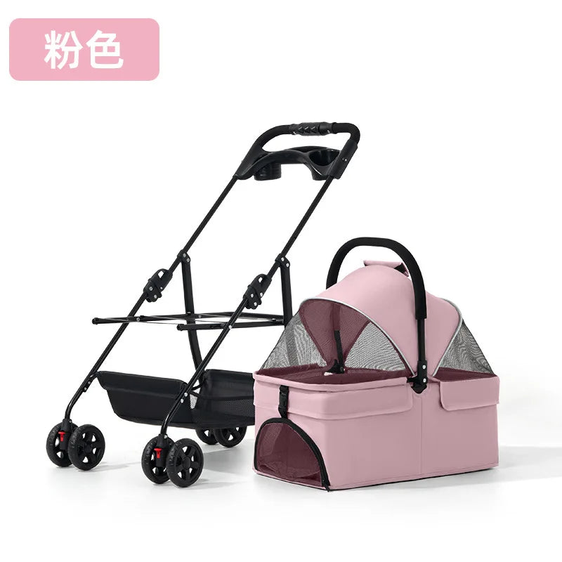 Outdoor Large Pet Stroller Dog Cat Travel Carrier Trolley Foldable Jogger Pet Cart For Medium Large Dogs Cats