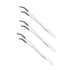 2pcs Bent Tip Tweezers For Crafts Stainless Steel Straight And Curved Nippers Tweezers Feeding Tongs For Reptile Lizards Spider