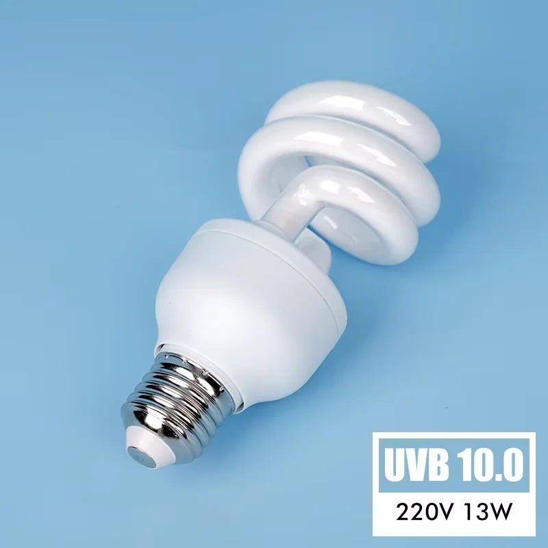 13W/26W 220V Pet Reptile Heating Lamps 5.0 10.0 UVB Heat Lamp Amphibian Vivarium Tortoise Turtle Snake Energy Saving Lighting