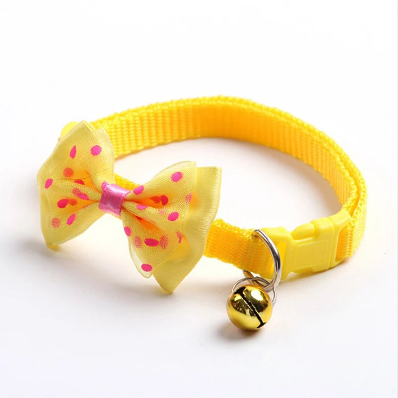 Adjustable Bow Bell Collar Set for Cats & Dogs — Soft Universal Fit