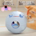 Auto-Rotating Spring Cat Teaser Ball with Feather & Bell — Tumbler Exercise Football Cat Toy