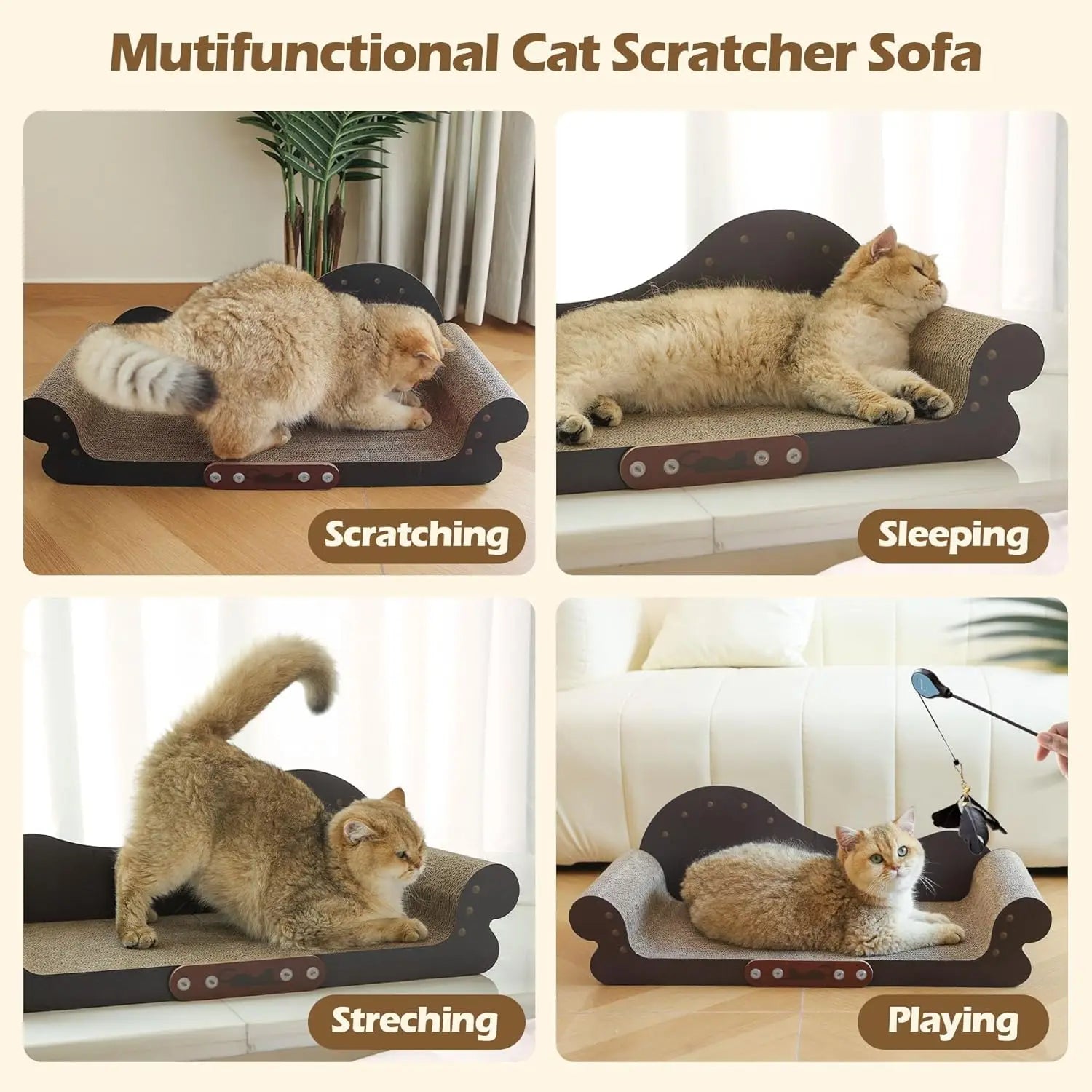 26in Cardboard Cat Scratching Board Lounge Pad