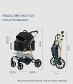 2026 Lightweight Pet Stroller for Dogs and Cats Detachable Foldable Small Cart Portable Walker for Pets Going Out Pet Trolley