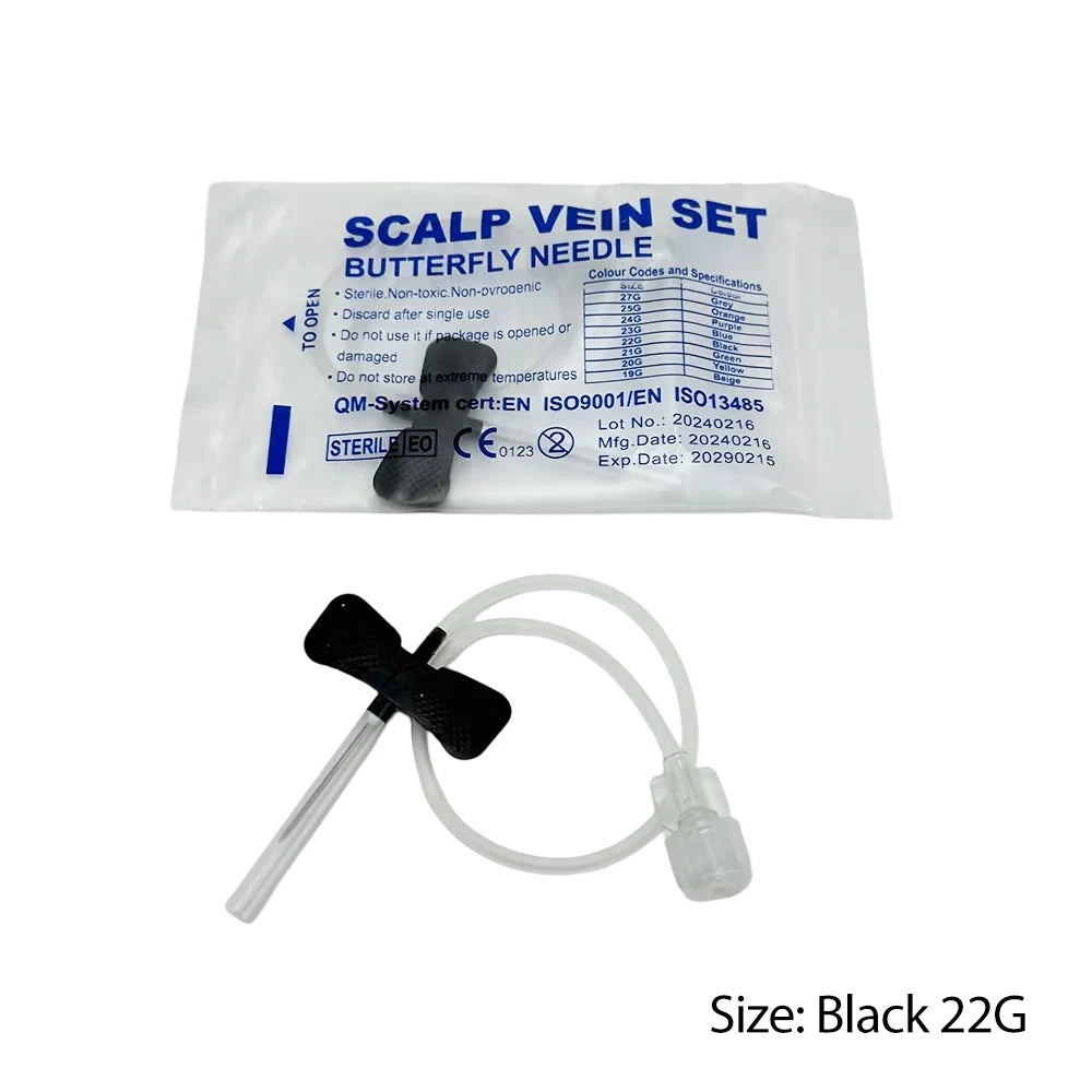Double-Wing Blood Infusion Needles, Bulk Lot (50-Pack)