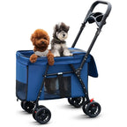 All-Terrain Pet Stroller for 2 Small Dogs/Catsfor Medium Dogs Up To 30 Lbs  Foldable Pet Pram with Storage Basket CupHolder Pets