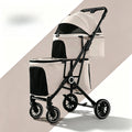 Double Pet Stroller for Dogs and Cats Travel Carriage with Safety Beltsand 4 Lockable Wheels  Foldable for Multi-Pet Medium