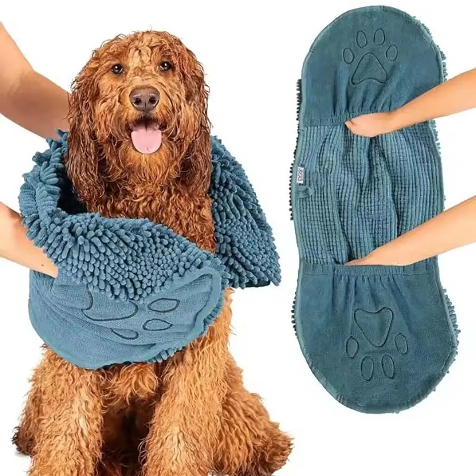 Quick Dry Pet Towel Soft Dog Bath Robe Towel Super Absorbent Cat Bath Towel Convenient Pet Cleaning Washcloth Dog Accessories