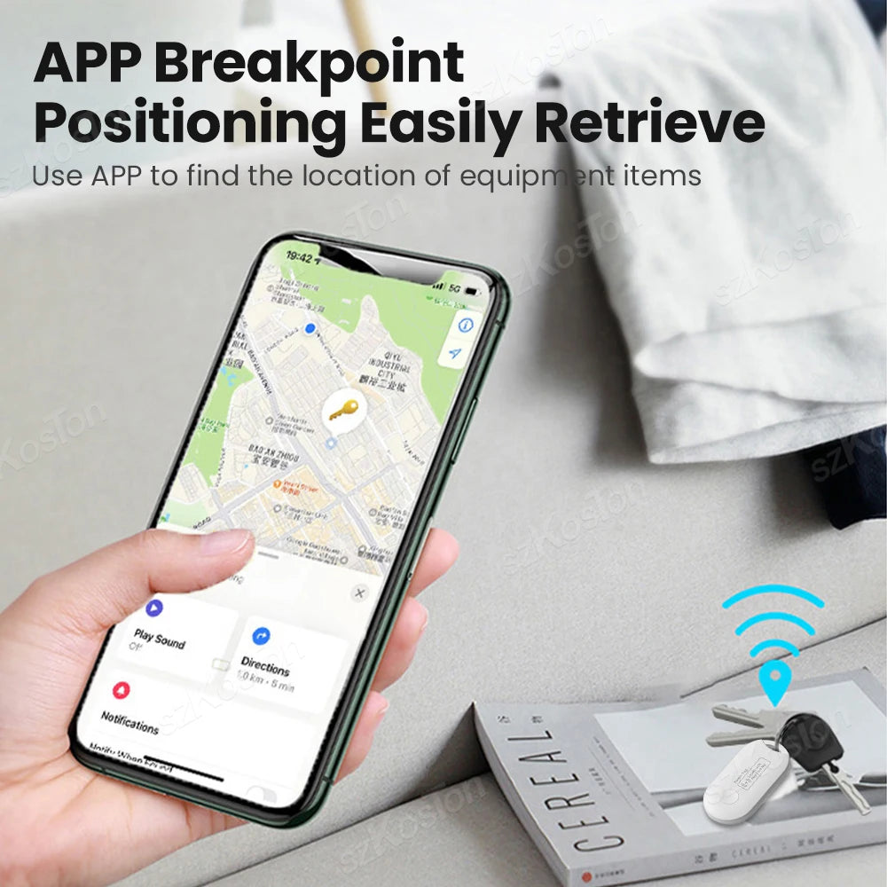 Bluetooth Smart Tag GPS Locator for Luggage & Keys - Apple Find My App Compatible (iOS)