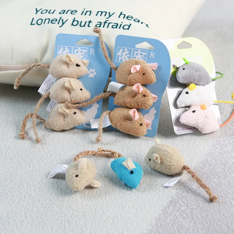 Soft Fleece Simulation Mouse Catnip Toy — Teeth Cleaning Interactive Play Toy for Cats & Kittens