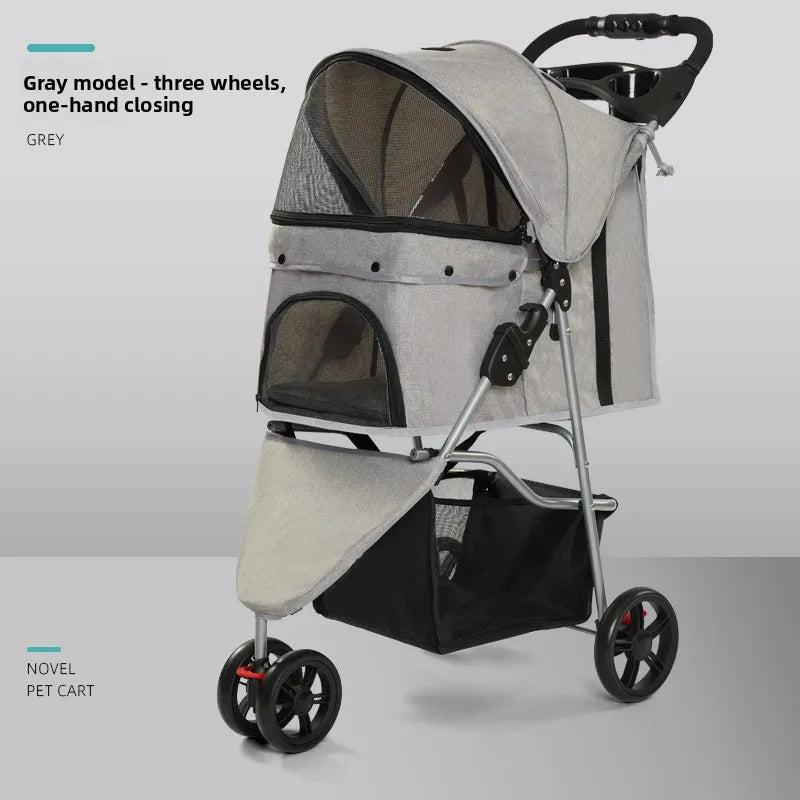 Portable Foldable Disabled Pet Stroller Outdoor Lightweight Cat Dog Cart Wholesale Cat Stroller Pet Trolley Puppy Stroller