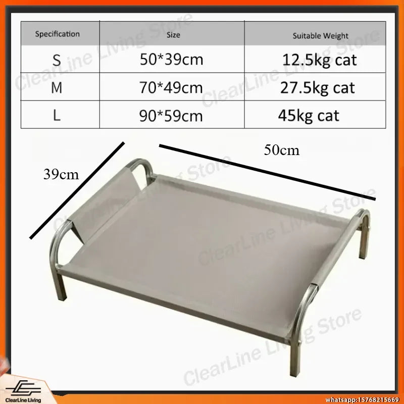 Elevated Cooling Dog Cot Bed, Moisture-Proof & Washable (Easy Assembly)