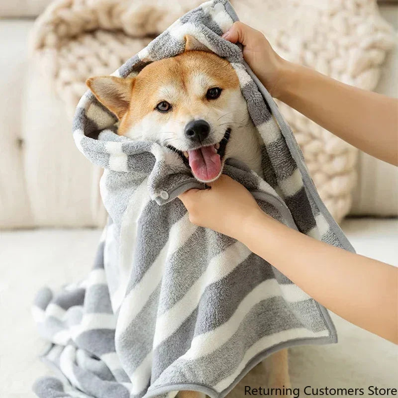1PC Dog Bathrobe Drying Coat Super Absorbent Bath Robe for Large Dogs Fast Drying Pet Towel for Dogs and Cats Bath Towel
