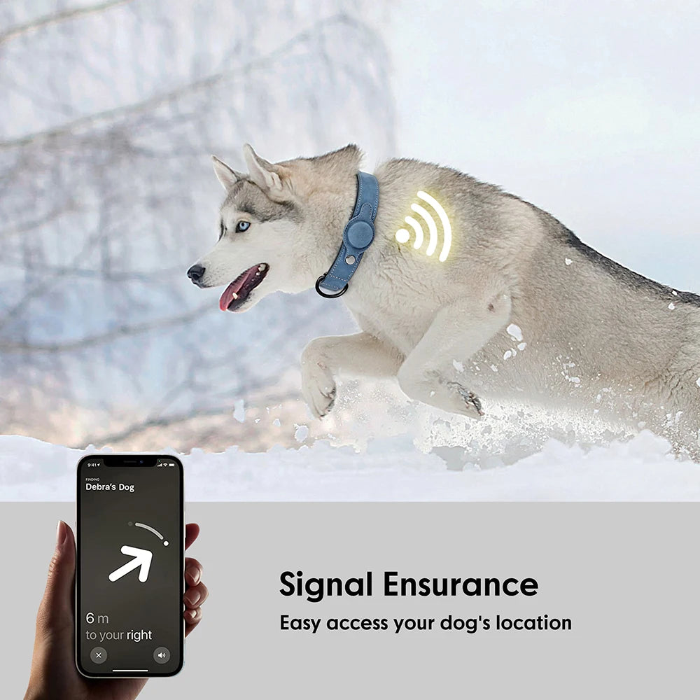 PU Leather GPS-Ready Dog Collar