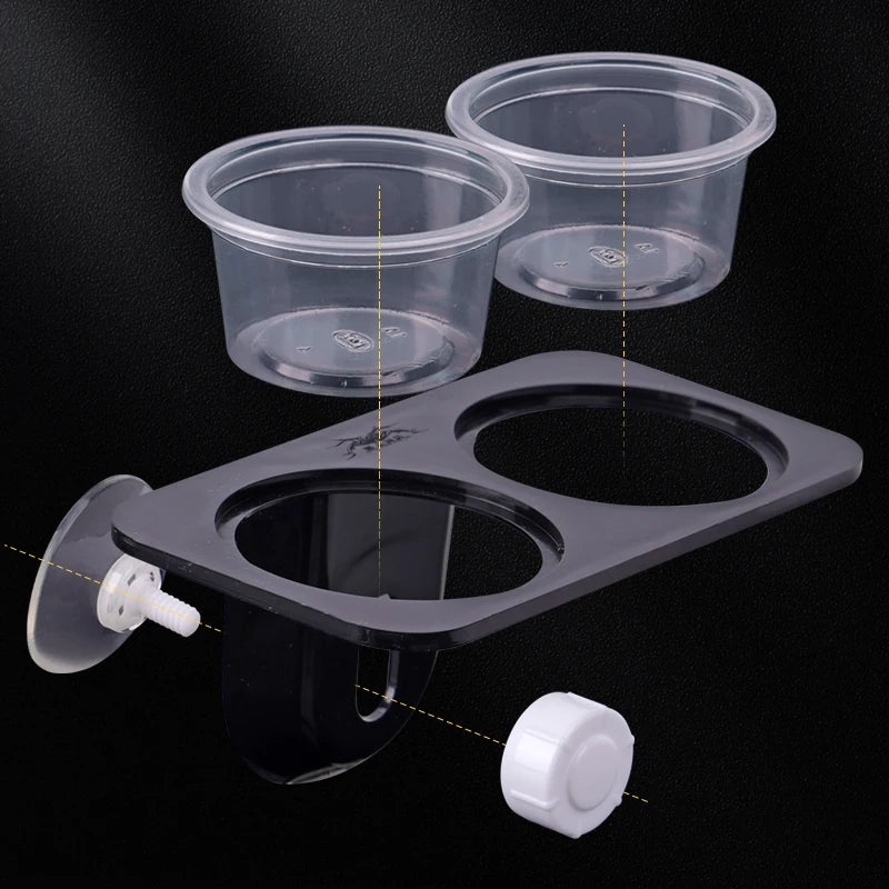 Reptiles & Amphibians Lizard Gecko Suction Cup Feed Bowls Food Container with Bowl for Reptile Food and Water Feeding