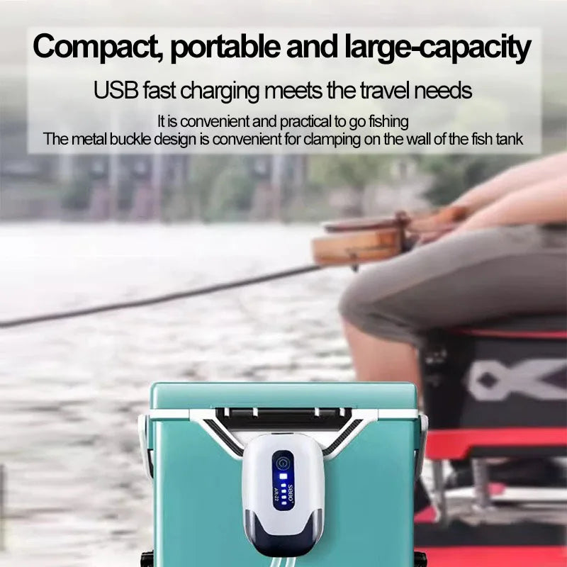 USB Rechargeable Portable Aquarium Aerator Pump (Lithium Battery, Outdoor Fishing, Fish Tank)