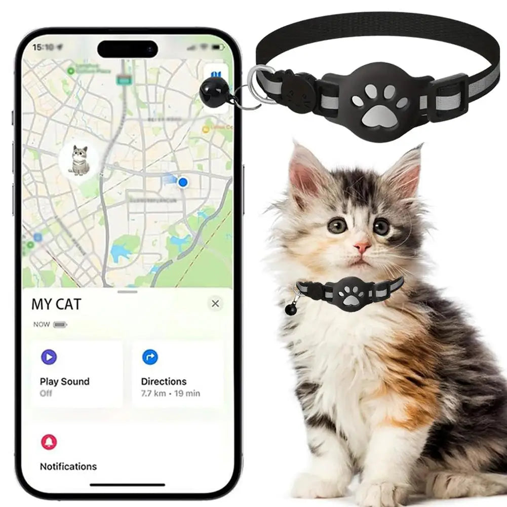 Waterproof GPS Tracker with Reflective Collar, Geo-Fence & History Tracking for Cats & Dogs
