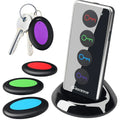 Wireless Locator Set with 80dB Alarm & Flashlight - 131ft Range, 1 Transmitter & 4 Receivers for Keys, Pets & Items