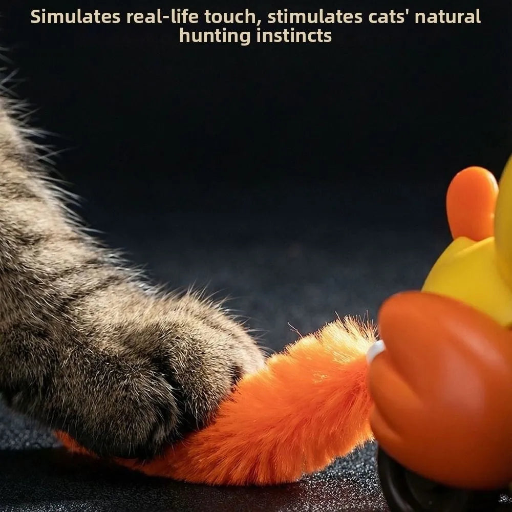 Wind-Up Bird Cat Teaser Toy — Sounding Bite-Resistant Tail-Pull Interactive Indoor Cat Toy