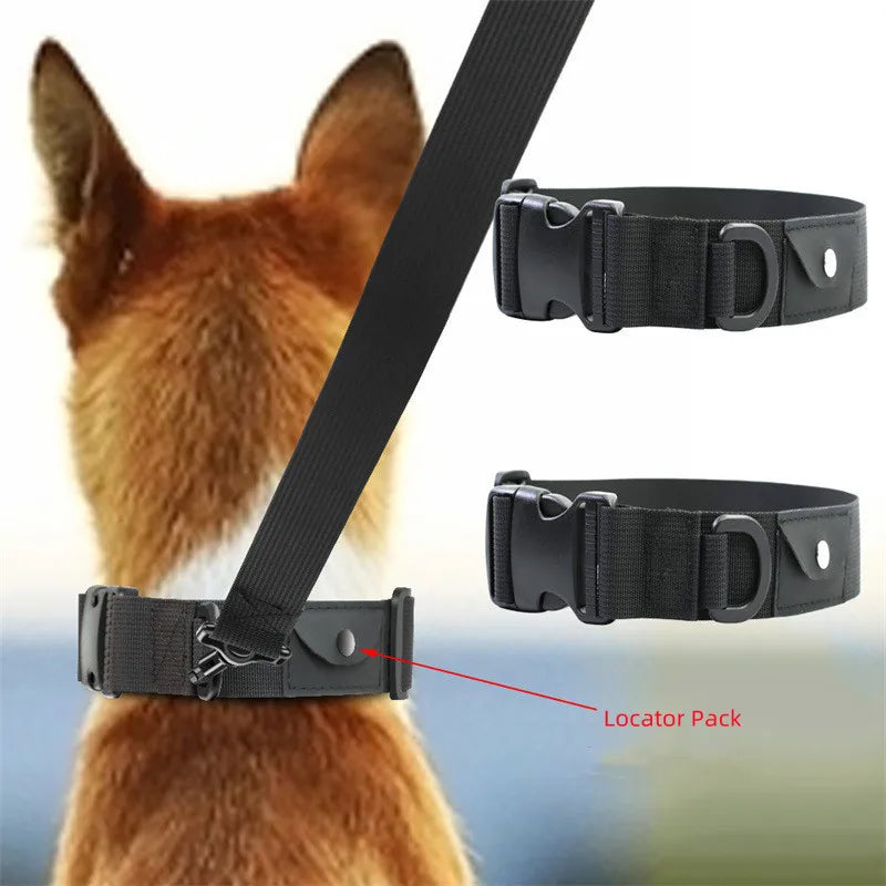 GPS Pet Collar & Leash Locator Set for Dogs & Cats - Comfort Nylon Traction Collar with Tracking