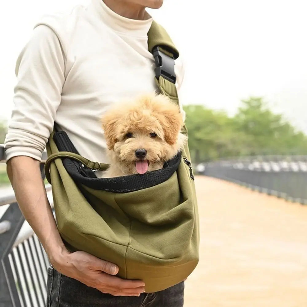 Double Sided Pet Carrier Bags Hand Free Adjustable Strap Pet Messenger Bag Comfortable with Safety Harness Cat Crossbody Bag