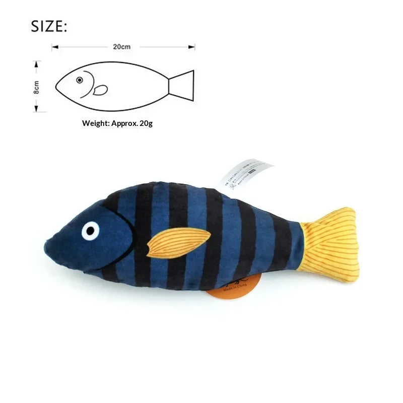Realistic Catnip & Silvervine Plush Fish Kicker Toy — Interactive Wand & Chew-Resistant Cat Toy