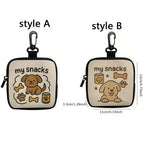 Portable Dog Treat Pouch Transparent Window Zipper Closure Pet Snack Bag Waterproof Waist Belt Clip Dog Reward Bag