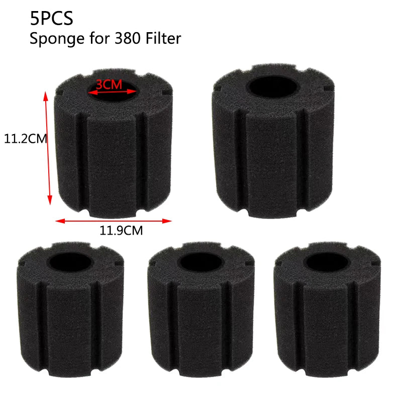 Black Bio Sponge Aquarium Filter (Air Pump Driven, Corner Skimmer, Biochemical Media)