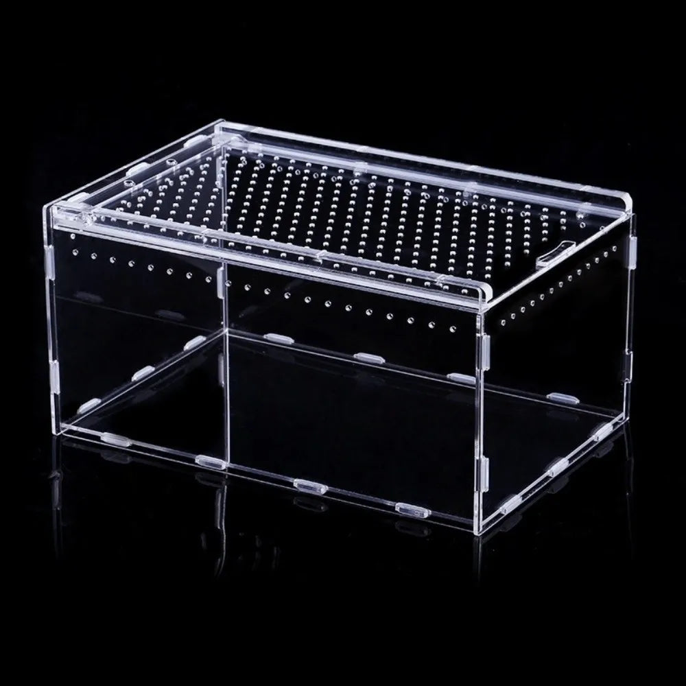 Transparent Reptiles Terrarium Acrylic Easy to Install Lizard Breeding Box Ventilated Anti-escape Gecko House Habitat for Snake
