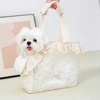 Pet Outing Bag Portable Breathable Shoulder Bag Teddy Small Dog Lace Handheld Walking Dog Cat Carrier