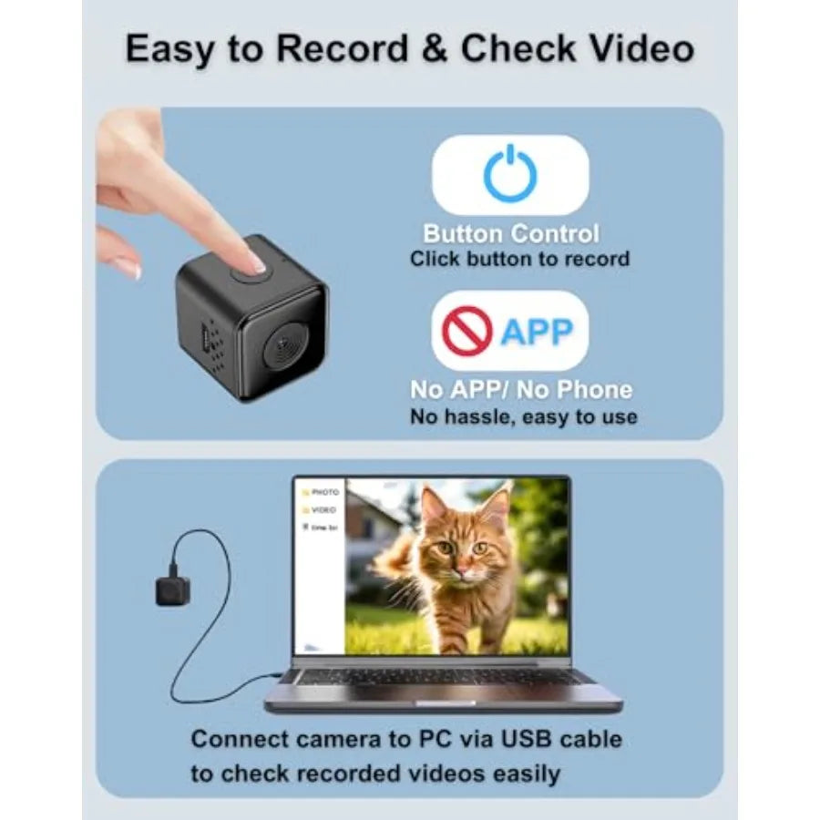 1080P HD Cat Camera Collar - No WiFi, No App Needed Mini Action Pet POV Cam for Cats & Dogs