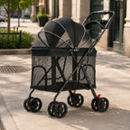 Multi-Purpose Pet Stroller Easy Fold Folding Pet Stroller Sturdy Frame Mesh Ventilation for Walks