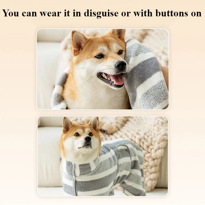 Pet Bathrobes Super Absorbent Dog Quick Drying Coral Fleece Bath Towels Dog Products Shower Sets Suitable Medium Large Dogs/cats