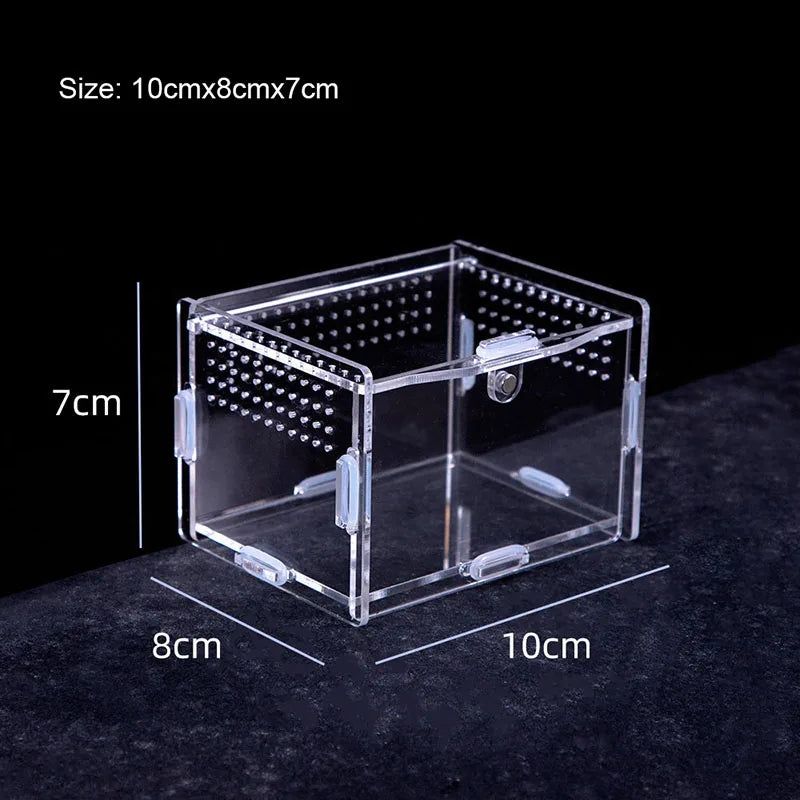 Transparent Reptile Pet Breeding Box Crawling Pet Feeding Box Lizard Silkworm Scorpion Beetle Insect Box Pet House Acrylic Cage