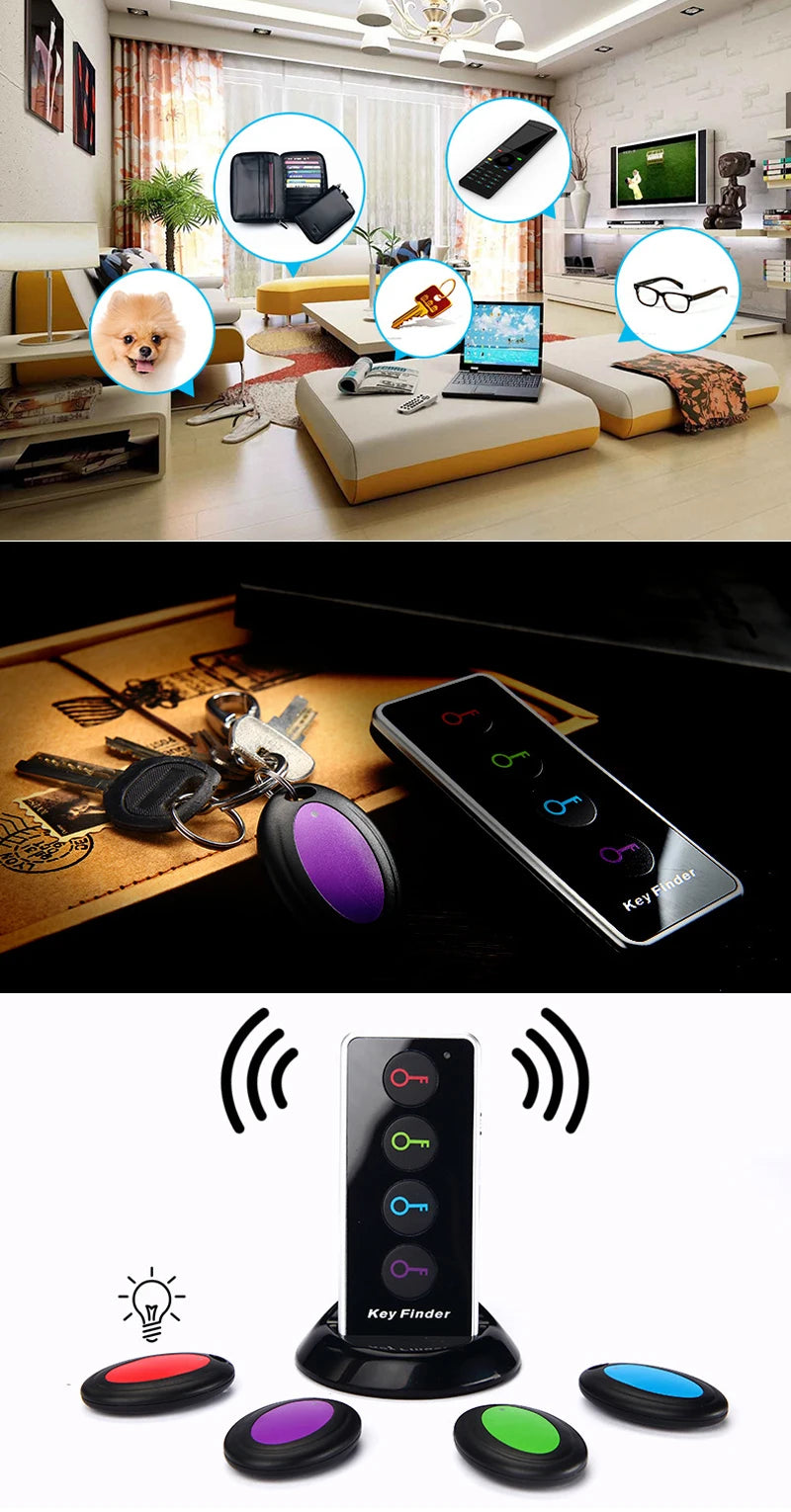 4-in-1 Wireless Key Finder & Anti-Loss Locator for Phones, Kids, Pets & Remotes