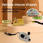 Realistic Plush Mouse Cat Toy with Wagging Tail — Interactive Running Mice for Indoor Play