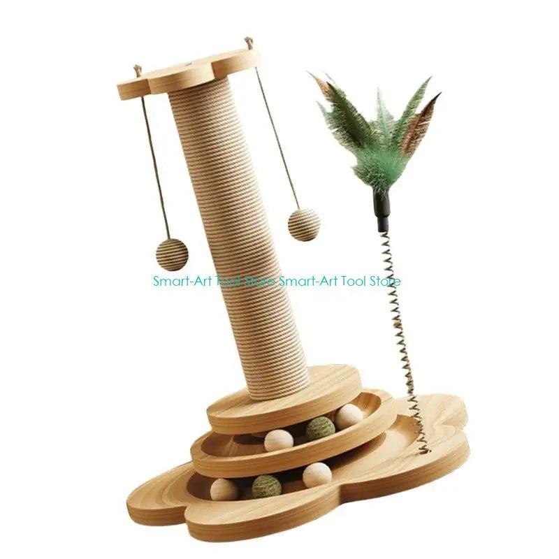 Pendant Cat Scratching Post with Interactive Track — Fun Scratcher for Small & Large Indoor Cats