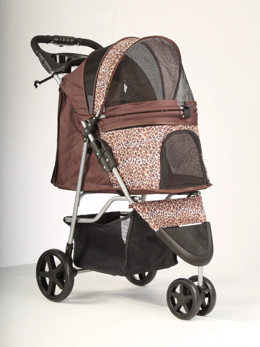 High Quality Folding Luxury Pet Stroller With 3 Wheels Outdoor Walking Travel Easy Foldable Trolley For Cats Dogs