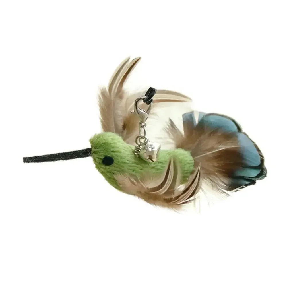 Plush Bird Cat Teaser Wand with Suction Cup