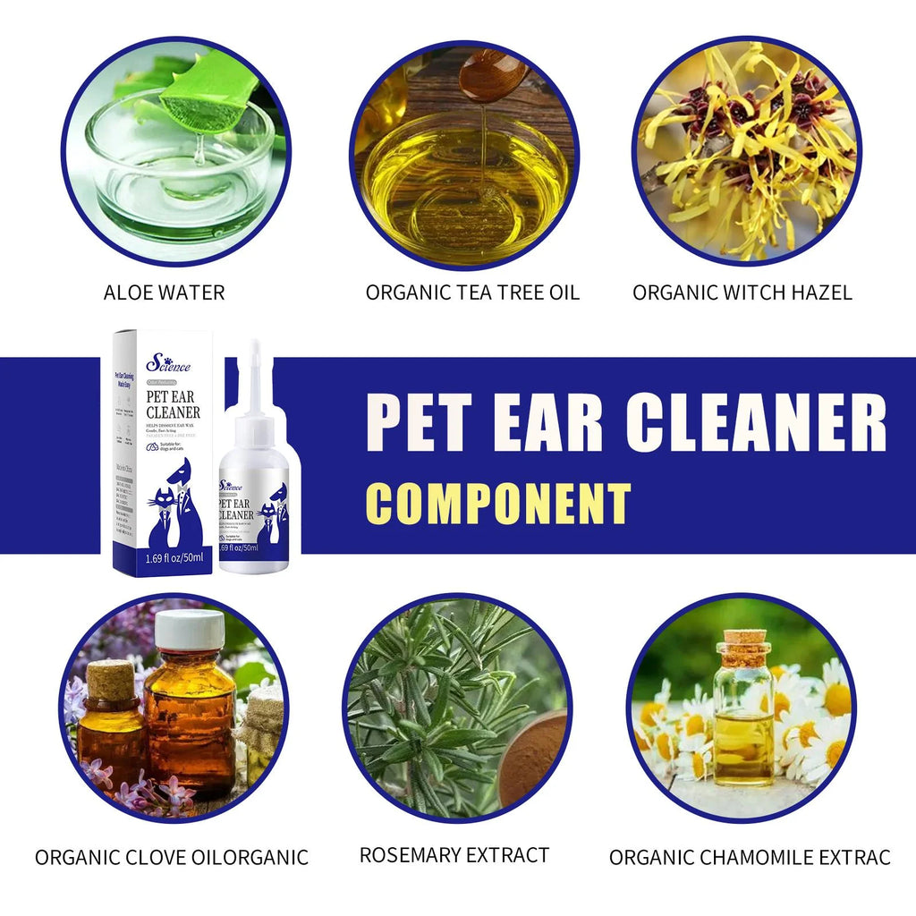 50 ML Pet Ear Drops Gentle Cleaning Ear Mites And Earwax In Cats & Dogs Inhibiting Ear Bacteria