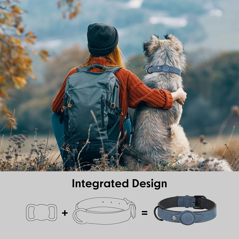 PU Leather GPS-Ready Dog Collar