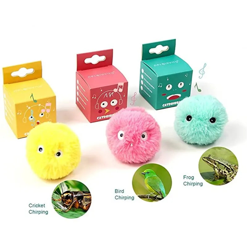 Electric Catnip Plush Ball Cat Toy — Touch-Activated Squeak & Motion