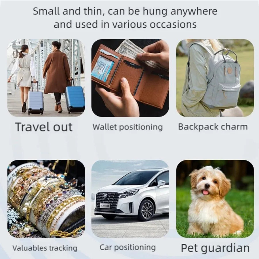 Mini Bluetooth GPS Pet Tracker with Anti-Loss Reminder - Cat & Dog Finder Compatible with iOS FindMy & Android
