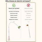 Electric Butterfly Suction Cup Cat Toy — Automatic Rotating Flutter Bug Wand for Kittens
