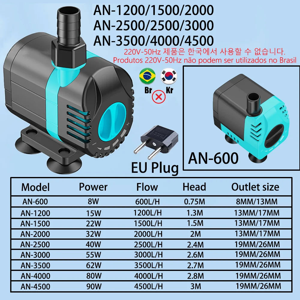 Fish Tank Water Pool Submersible Pump Circulation Filtration Pump Brushless Motor Ceramic Shaft Water Pump Flow Regulation