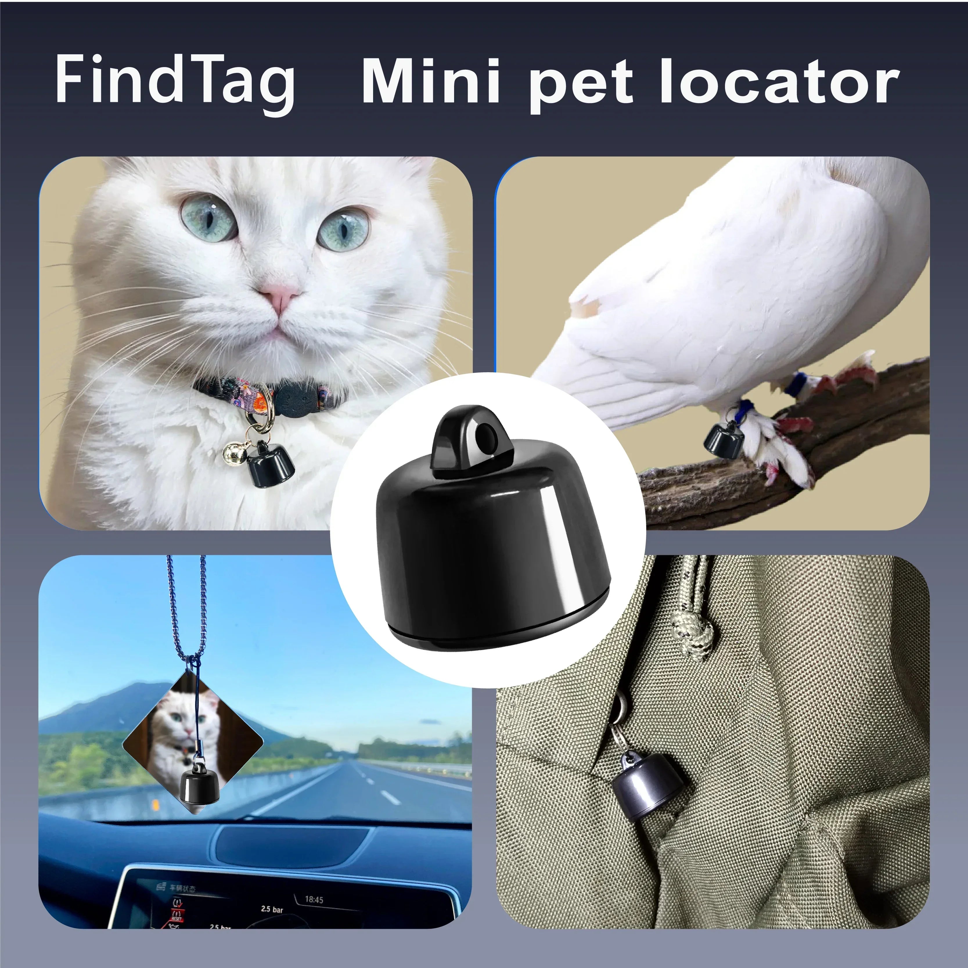 2026 Mini GPS Pet Locator for Birds, Dogs & Cats - 3-Day Movement History