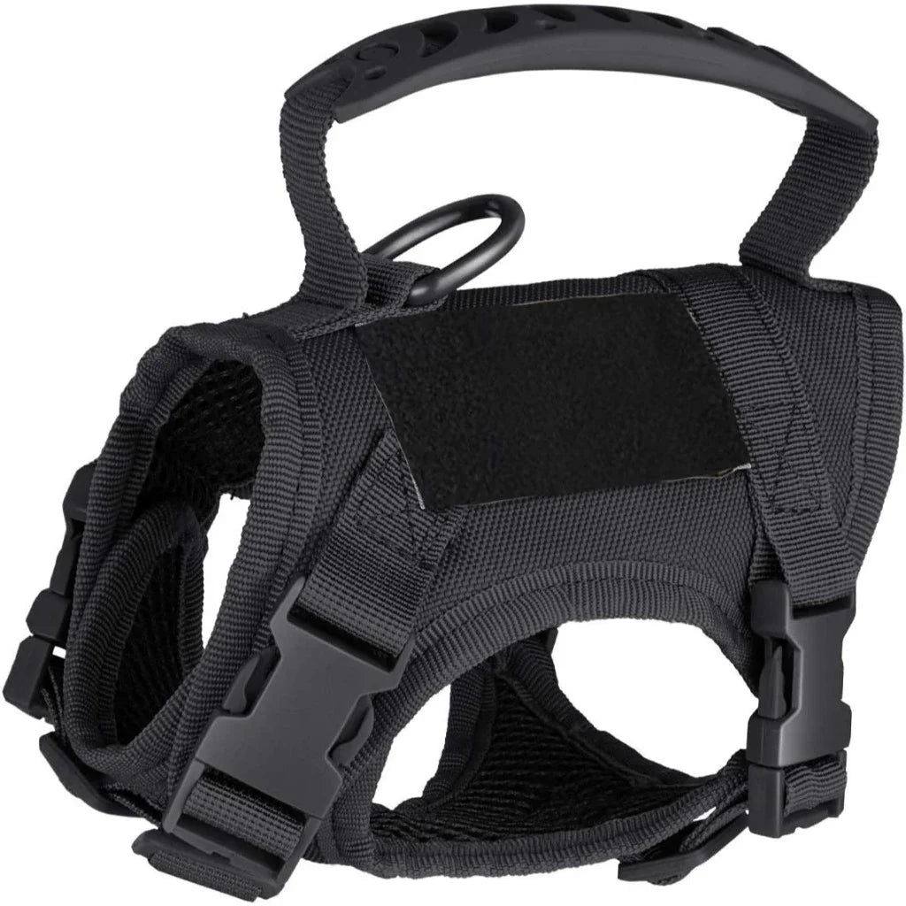Breathable Tactical Cat & Dog Chest Harness — Adjustable Vest Leash for 3–20kg Pets